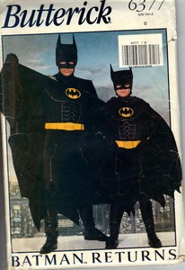 Butterick 6377 B Adult Batman Costume Pattern UNCUT