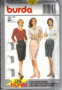 Burda 3593 Slim Pencil Skirt Pattern UNCUT