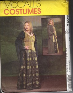 McCalls 4340 Size AA Medieval Gown Corset Robe Pattern UNCUT