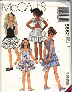 McCalls 5862 Girls Fancy Dress Pattern UNCUT