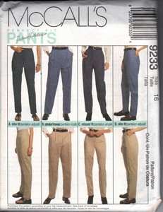 McCall's 9233 Perfect Fit Pants Pattern UNCUT