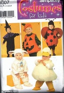 Simplicity 4007 Toddler Costume Pattern Pumpkin Witch Ladybug UN
