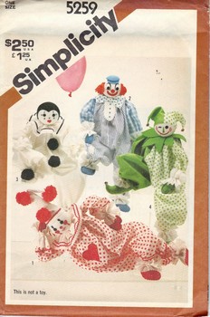 Simplicity 5259 Decorative Craft Clowns UNCUT Vintage Pattern