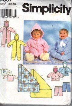 Simplicity 7807 Size A Baby Wardrobe Pattern UNCUT
