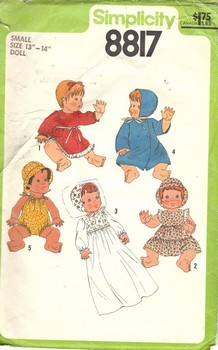 Simplicity 8817 Vintage Baby Doll Wardrobe Pattern UNCUT