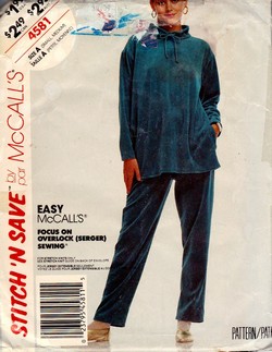 McCalls stitch 'n save 4581 Size A Stretch Knits Outfit Pattern