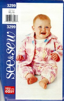 Butterick See & Sew 3299 Infant Jacket Jumpsuit Pattern UNCUT