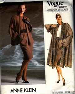 Vogue 1915 Anne Klein Jacket Coat Skirt Top Pattern UNCUT