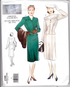 Vogue 2198 Dress Suit Reprint Sewing Pattern Uncut