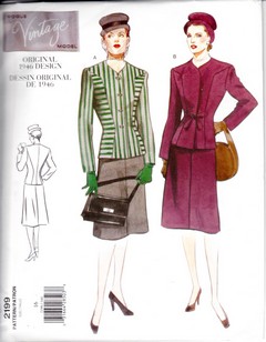 Vogue 2199 Skirt Suit Reprint Pattern Uncut