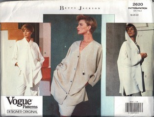Vogue 2620 Betty Jackson Shirt Pattern UNCUT 18-20-22