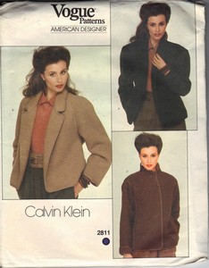 Vogue 2811 Calvin Klein Size 10 Coat Pattern UNCUT