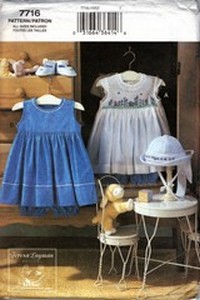 Vogue 7716 Infants Dress, Hat Bloomers Pattern UNCUT