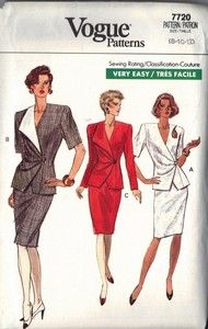 Vogue 7720 Chic Suit Pattern 8-10-12 UNCUT