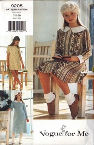 Vogue 9205 Girl's Dress Pattern 7-8-10 Uncut