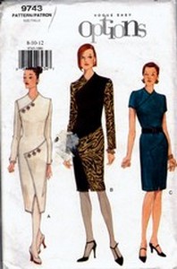 Vogue 9743 Dress Diagnoal Style Pattern
