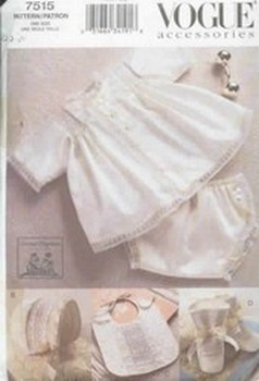 Vogue 7515 Pattern Smocked Heirloom Baby Clothes Pattern