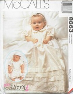 McCalls 8863 Christening Gown Rompers Hat Pattern