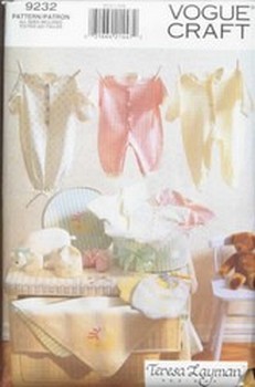 vintage 1990s Vogue sewing pattern 9232 Vogue craft baby layette package size NB-XL UNCUT