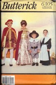 Butterick 6305 Child Pilgrim Royalty Costume Pattern