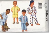 Butterick 3109 Boys Top Short Pants Pajama Pattern UNCUT