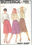 Butterick 3496 Skirt Pattern UNCUT