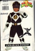 Butterick 3663 Jack Black Power Ranger Costume Pattern UNCUT