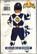 Butterick 3675 Billy-Blue Power Ranger Costume Pattern UNCUT