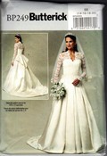 Butterick BP249 Royal Wedding Bridal Dress Pattern Large UNCUT