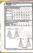 McCalls 4490 Size AA Medieval Angel Sleeve Dress.Pattern UNCUT
