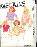 McCalls 6367 Blouse Pattern UNCUT