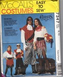 McCalls 7347 Children's Pirate Costume Pattern UNCUT