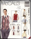McCall's 7365 Men's Vest and Shirt Pattern XL UNCUT