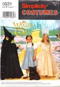 Simplicity 0631 Wizard of Oz Costume Child UNCUT