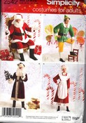 Simplicity 2542 AA Santa Mrs Santa Elf Costume Pattern UNCUT