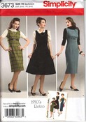 Simplicity 3673 Size H5 1950's Retro Dress Jumper Pattern