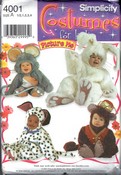 Simplicity 4001 Toddler Costumes Pattern Mouse Bunny Bear UNCUT