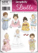 Simplicity 5419 Baby Doll Wardrobe Pattern UNCUT