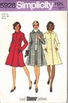 Simplicity 5928 Size 12 Vintage Look Slimmer Coat Pattern UNCUT