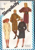 Simplicity 6116 Pullover Dress Pater Size 12