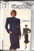 Simplicity 7027 Vintage Adolfo Suit Pattern Flounced Skirt