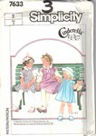 Simplicity 7633 Size 3 Girls Cinderella Vintage Dress Pattern UN
