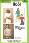 Simplicity 8661 Size K Vintage Stretch Knit Top Pattern UNCUT