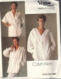 Vogue 1509 Calvin Klein Shirt Blouse Pattern UNCUT