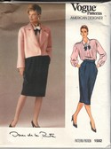 Vogue 1592 Oscar de la Renta Skirt Suit Sewing Pattern