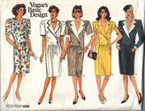 Vogue 1698 Basic Design Dress Pattern UNCUT 14-16-18