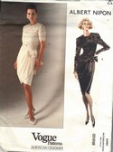 Vogue 2492 Albert Nipon Dress Pattern 12-14-16 UNCUT