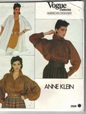 Vogue 2938 Anne Klein Blouse Pattern Medium Uncut