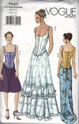 Vogue 7427 Corset Dress Pattern Steampunk UNCUT