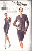 Vogue 9244 Dress Jacket Pattern 12-14-16 UNCUT